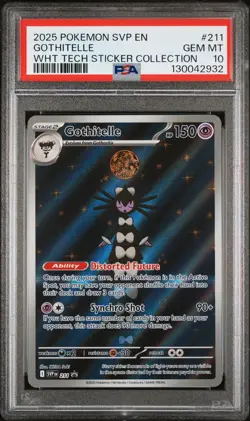 2025 POKEMON WHITE FLARE TECH STICKER COLLECTION #211 GOTHITELLE PSA 10 - Image 1
