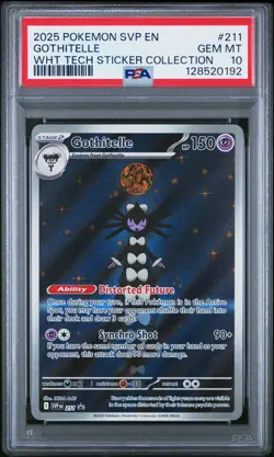 2025 POKEMON SVP WHITE FLARE TECH STICKER COLLECTION #211 GOTHITELLE PSA 10 - Image 1
