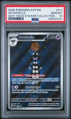 2025 POKEMON SVP WHITE FLARE TECH STICKER COLLECTION #211 GOTHITELLE PSA 10 - Image 1