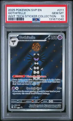 2025 POKEMON SVP WHITE FLARE TECH STICKER COLLECTION #211 GOTHITELLE PSA 10 - Image 1