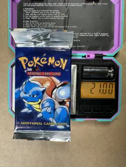 21.00 g Heavy Pokemon WOTC Base Set Unlimited Booster Pack Blastoise 1999 - Image 1