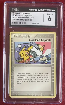 2006 Pokemon Tropical Tidal Wave Italian CGC 6 Black Star Promo #036 Worlds - Image 1