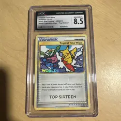 Pokemon Worlds 10 TOP SIXTEEN 16 Tropical Tidal Wave HGSS18 CGC 8.5 - Image 1
