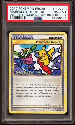 Pokemon Card PSA 8 Tropical Tidal Wave PORTUGUESE HGSS18 Worlds Promo EU 2010 - Image 1