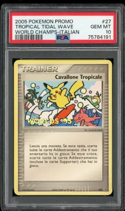 Pokemon ITALIAN Tropical Tidal Wave 2005 World Championships Promo 27 PSA 10 GEM - Image 1