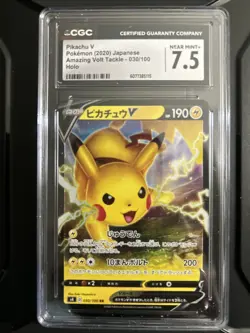 Pikachu V 2020 Japanese Amazing Volt Tackle #030 Holo CGC Mint 7.5 Pokemon Card - Image 1