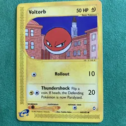 Voltorb 64/147 Pokemon Aquapolis 2002 Non-Holo Card e reader - Image 1