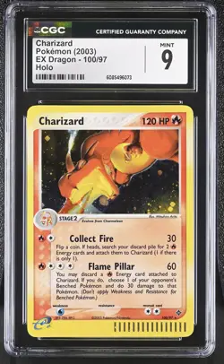 CGC 9 MINT Charizard 2003 EX Dragon 100/97 Holo Pokemon Card - Image 1
