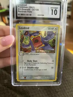 CGC 10 GEM MINT Loudred 2005 EX Emerald 35/106 Reverse Holo Stamped Pokemon Card - Image 1