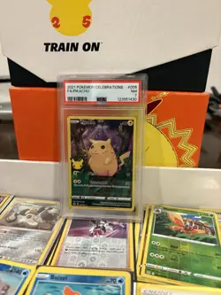 2021 Pokemon Pikachu Holo Full Art Celebrations Card 005/025 PSA 7 NM - Image 1