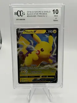 Pikachu V SWSH061 BLACK STAR Pokemon Card TCG 2021 SWSH BCCG 10 MINT - Image 1