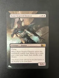MTG- Rune-Scarred Demon x1 - Altered Hand Painted Art - Image 1