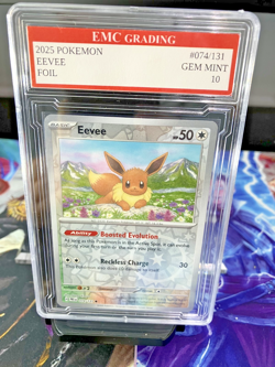 EEVEE #074/131 FOIL Pokemon 2025 Card GRADED 10 MINT TCG CCG - Image 1