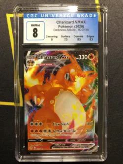 Pokemon TCG Darkness Ablaze - Charizard VMAX 020/189 - CGC 8 NM/Mint - Subgrades - Image 1