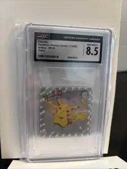 1999 Pokemon Stickers Pikachu #PR32 Series 1 Bonus Prism Sticker CGC 8.5 NM Mint - Image 1