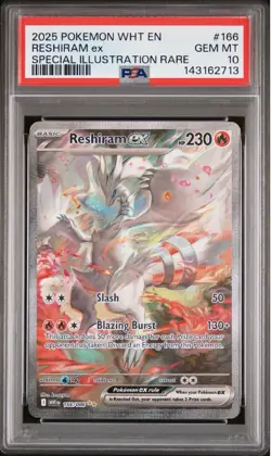 Pokemon PSA 10 Reshiram ex 166/086 Sv: White Flare Holo SIR - Image 1