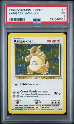 1999 Pokemon Jungle Kangaskhan Holo #5 Graded PSA 7 NM MINT - Image 1