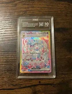 Pokemon TCG Sylveon EX Prismatic Evolutions SIR #156 TAG 10 - Image 1