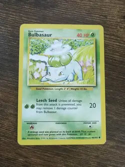 Pokemon Bulbasaur 44/102 Base Set UK Print 1999-2000 - Image 1
