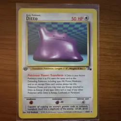 Pokemon TCG Ditto 1st Edition Fossil 18/62 Rare 50 HP Basic Transform - Image 1
