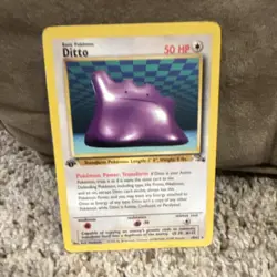 Pokemon TCG Fossil Ditto 18/62 Rare 1st Edition 50 HP Regular Card English - Image 1