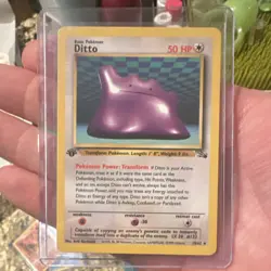 Pokemon TCG 1999 Ditto Fossil 18/62 1st Edition 50 HP Rare Regular WOTC - Image 1