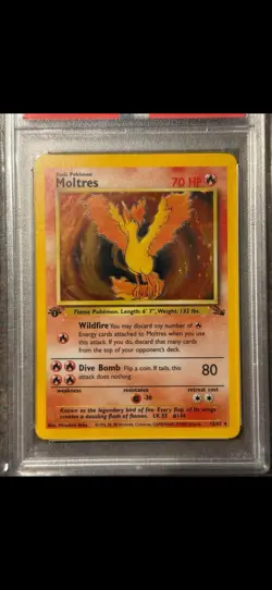 1999 POKEMON FOSSIL 1ST EDITION #12/62 MOLTRES HOLO - MINT - PSA 9 - Image 4