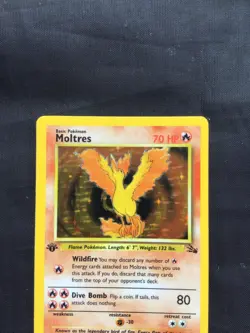 Pokemon Cards: 1st Edition Fossil Rare Holo: Moltres 12/62 - Image 2
