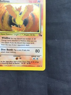 Pokemon Cards: 1st Edition Fossil Rare Holo: Moltres 12/62 - Image 5
