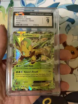 CGC 9 MINT Leafeon EX 2016 Generations 10/83 Holo Pokemon Card - Image 1