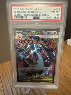 2025 Pokemon Mega Charizard x 023 UPC PSA 10 Gem Mint Black Star Promo Card - Image 1