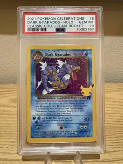 Pokemon Celebrations Classic Collection Team Rocket Dark Gyarados 8/82 PSA 10 - Image 1