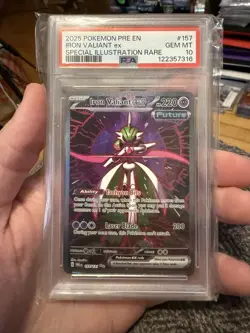 2025 POKEMON PRE EN-PRISMATIC EVOLUTIONS #157 IRON VALIANT EX PSA 10 - Image 1