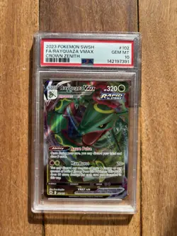 2022 Pokemon SWSH FA/Rayquaza VMAX Crown Zenith PSA 10 - Image 1