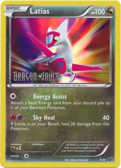 Damaged, English Pokemon Holo Latias - 9/20 - Holo Promo (Dragon Vault) BW - Dra - Image 1