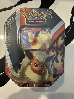 Pokemon TCG Eevee Evolutions Tin Flareon V- FACTORY SEALED - Image 1