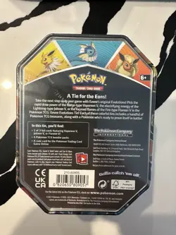 Pokemon TCG Eevee Evolutions Tin Flareon V- FACTORY SEALED - Image 2