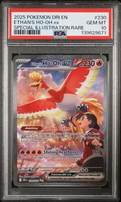 2025 POKEMON DRI EN-DESTINED RIVALS #230 ETHAN'S HO-OH EX PSA 10 - Image 1