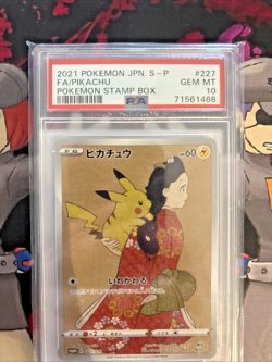 Pokemon JPN (2021) Pikachu Full Art #227 Pokemon Stamp Box PSA 10 - Image 2