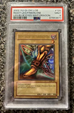 2002 Yu-Gi-Oh LOB right Leg of the Forbidden One PSA 9 - Image 1