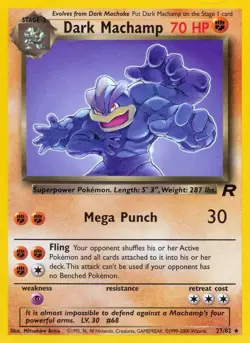 Dark Machamp - 27/82 - Pokemon Team Rocket Unlimited Rare Card WOTC MP - Image 1
