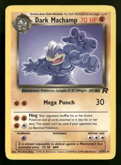Dark Machamp - 27/82 - Rare - Team Rocket - Pokemon Card - MP - Image 1