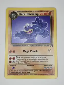 Dark Machamp 27/82 - Team Rocket Vintage Rare Pokemon Card MP - Image 1