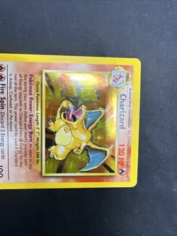 Charizard Pokemon Card TCG Base Holo Rare 4/102 Vintage 1999 WOTC LP- MP+ - Image 3