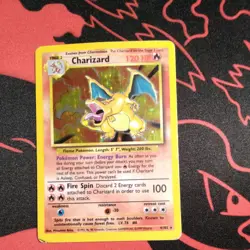 Pokemon TCG Charizard 4/102 Base Set Unlimited Holo Rare MP Vintage WOTC - Image 1