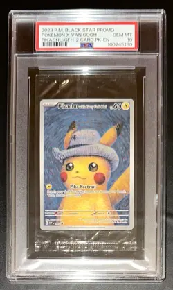 PSA 10 SEALED VAN GOGH PIKACHU WITH GREY FELT HAT SVPen 085 PROMO POP 1496 in🌍 - Image 1