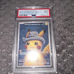 2023 POKEMON POKEMON X VAN GOGH PROMO PIKACHU WITH GREY FELT HAT PSA 9 - Image 2