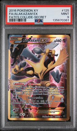 Pokemon Alakazam EX 125/124 Full Art Secret Rare XY Fates Collide PSA 9 Mint - Image 1