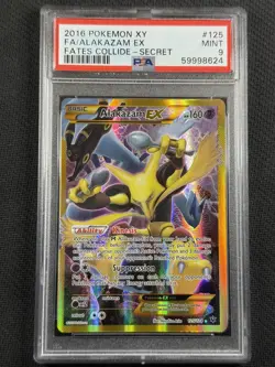 Pokemon Cards PSA 9 Mint Alakazam Ex fates Collide Secret XY 2016 125/124 - Image 1
