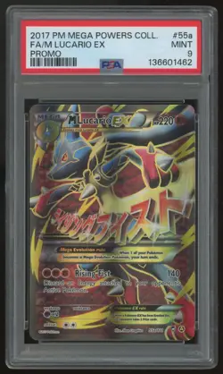 2017 Pokemon M Lucario EX Mega Powers Full Art Promo #55a PSA 9 (C) - Image 1